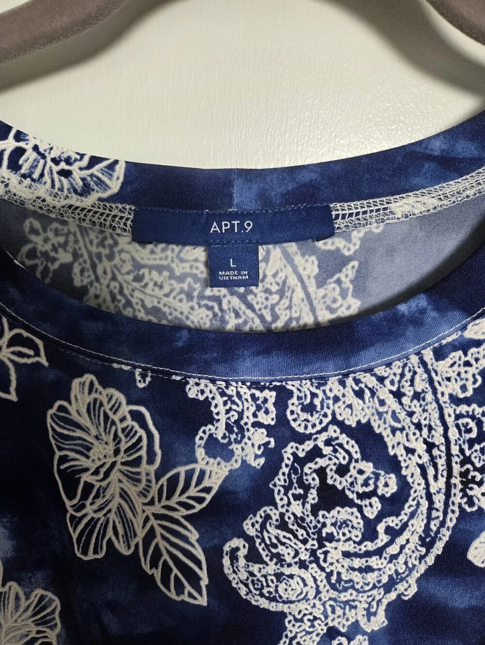 Apt 9 Blue paisley floral sleeveless dress Size Large